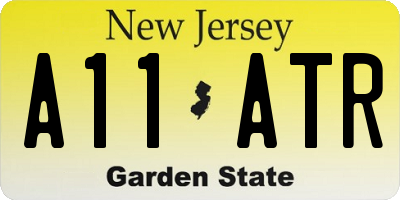 NJ license plate A11ATR