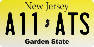 NJ license plate A11ATS