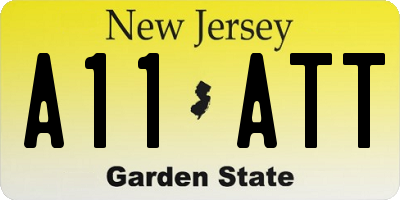 NJ license plate A11ATT