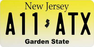 NJ license plate A11ATX