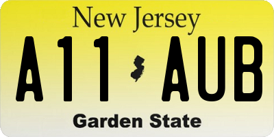 NJ license plate A11AUB