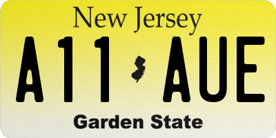 NJ license plate A11AUE