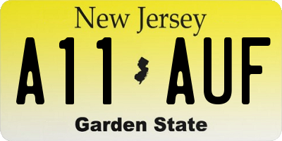 NJ license plate A11AUF