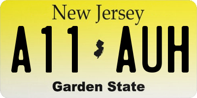 NJ license plate A11AUH