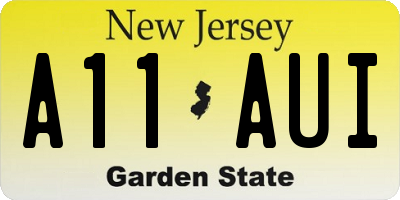 NJ license plate A11AUI