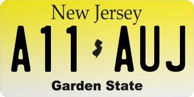 NJ license plate A11AUJ