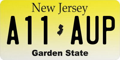 NJ license plate A11AUP