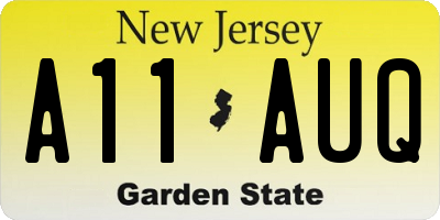 NJ license plate A11AUQ