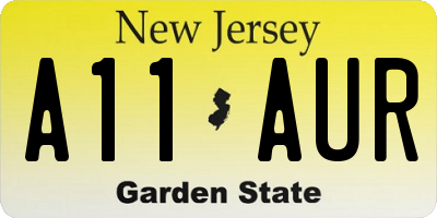 NJ license plate A11AUR