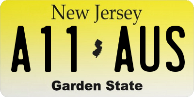 NJ license plate A11AUS