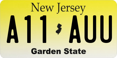 NJ license plate A11AUU