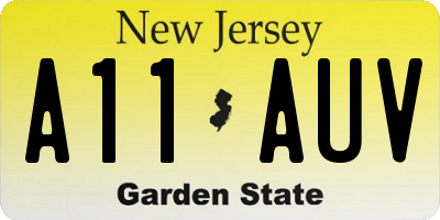 NJ license plate A11AUV