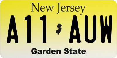 NJ license plate A11AUW