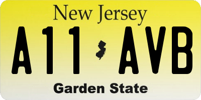 NJ license plate A11AVB