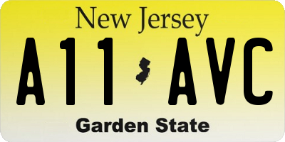 NJ license plate A11AVC