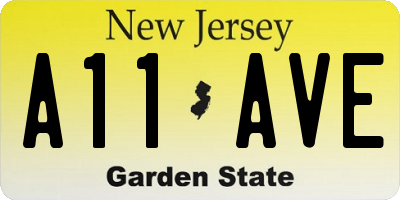 NJ license plate A11AVE