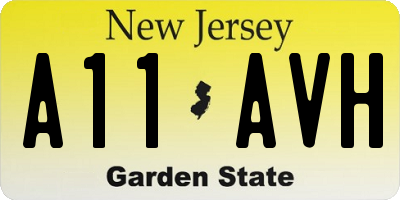 NJ license plate A11AVH