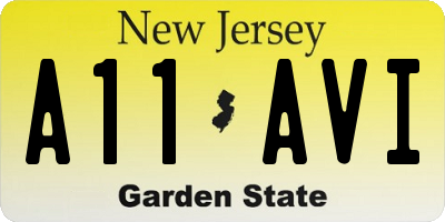 NJ license plate A11AVI