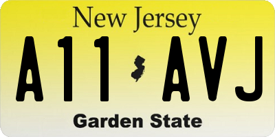 NJ license plate A11AVJ