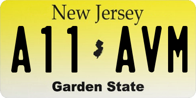 NJ license plate A11AVM