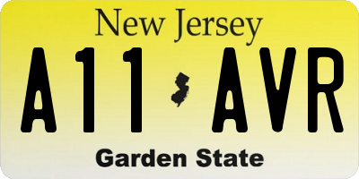 NJ license plate A11AVR