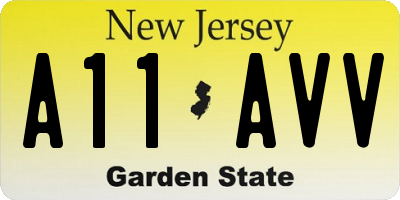 NJ license plate A11AVV