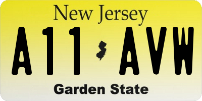 NJ license plate A11AVW