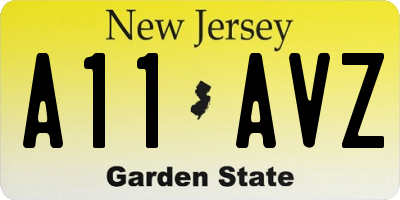 NJ license plate A11AVZ