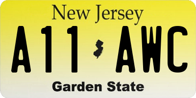 NJ license plate A11AWC