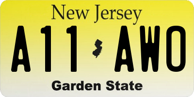 NJ license plate A11AWO