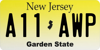 NJ license plate A11AWP