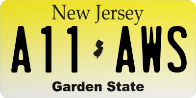 NJ license plate A11AWS
