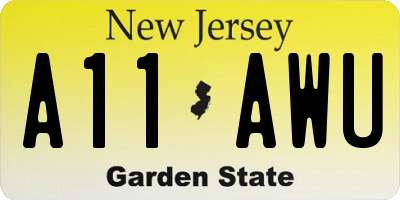 NJ license plate A11AWU