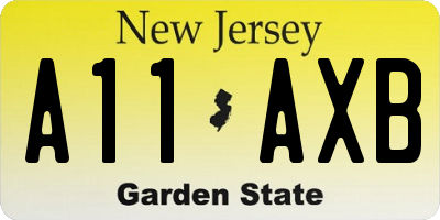 NJ license plate A11AXB