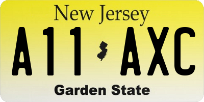 NJ license plate A11AXC