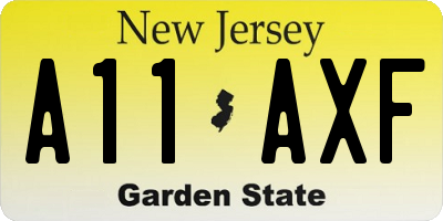 NJ license plate A11AXF