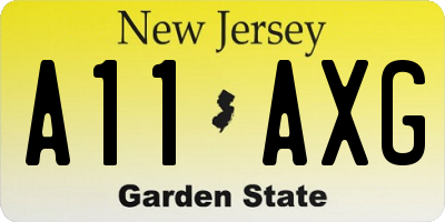 NJ license plate A11AXG