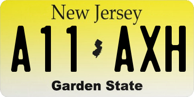 NJ license plate A11AXH