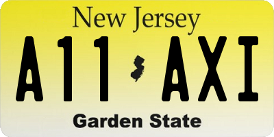 NJ license plate A11AXI