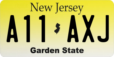 NJ license plate A11AXJ