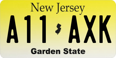 NJ license plate A11AXK