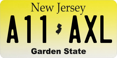 NJ license plate A11AXL