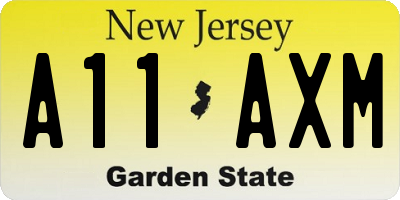 NJ license plate A11AXM