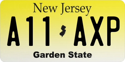 NJ license plate A11AXP