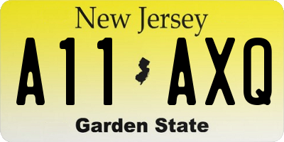 NJ license plate A11AXQ