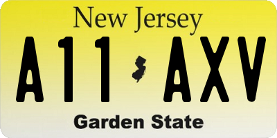 NJ license plate A11AXV