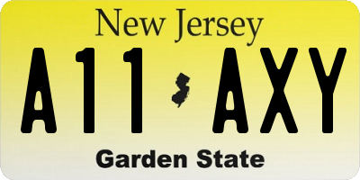 NJ license plate A11AXY