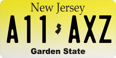 NJ license plate A11AXZ