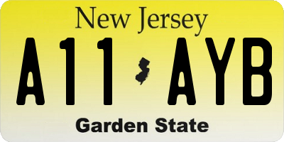NJ license plate A11AYB