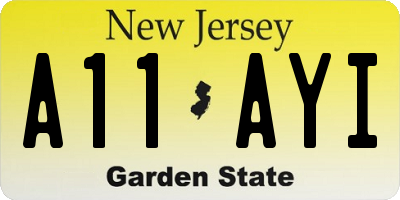 NJ license plate A11AYI